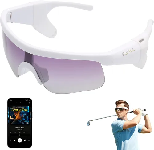 Miniatura 13 de Lentes inteligentes para hombres y mujeres, gafas de sol deportivas Bluetooth 5.3 con llamadas manos libres, altavoz de oreja abierta, UV400