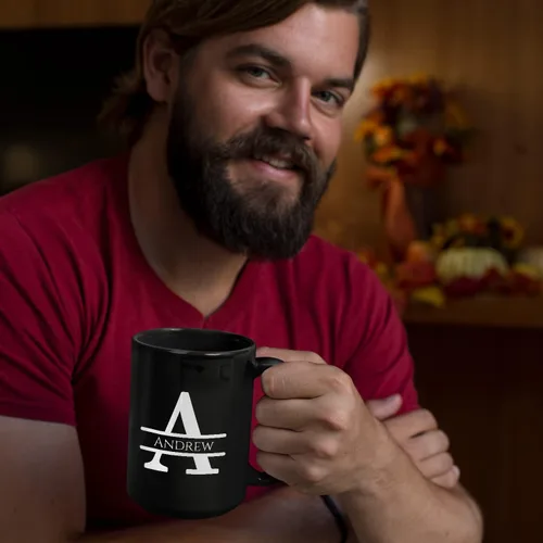 Miniatura 4 de Taza de café personalizada con monograma, letra inicial A personalizada para mujeres, hombres, niñas, niños, papás, mamás amigos, taza de café