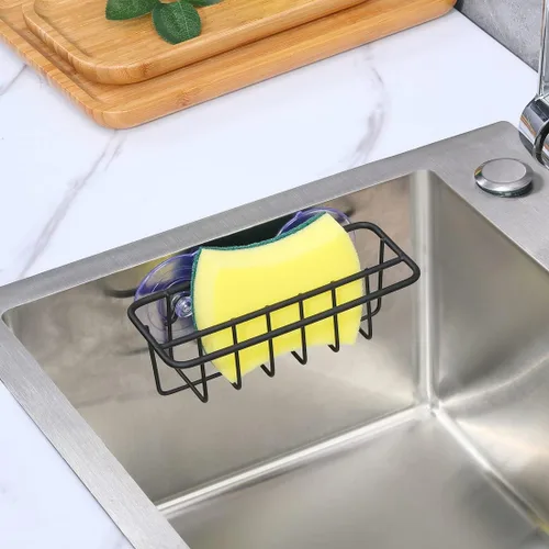 Miniatura 5 de TESOT Organizador de fregadero con soporte para esponja para fregadero de cocina, colgador para paños de cocina 2 opciones de suspensión