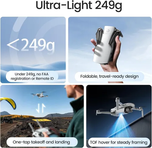 Miniatura 4 de Holy Stone Drones con cámara para adultos 4K, fotos de 48MP 8K, video 4K/30FPS, cardán de 3 ejes, retorno automático GPS, transmisión de 6.2 mi 5.8