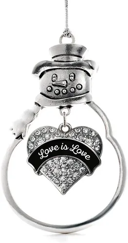 Miniatura 98 de Colgante de plata con diseño de Detroit con forma de corazón y muñeco de nieve con circonitas cúbicas
