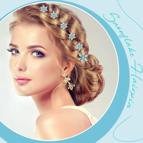 Miniatura 7 de 30 pinzas para el cabello con forma de copo de nieve para mujer, con cristales en espiral, accesorios para el cabello, con diamantes de imitación