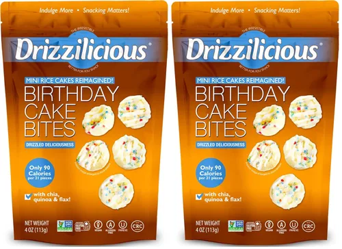 Miniatura 10 de Drizzilicious Mini Tortas de Arroz Sabor Tostada Francesa – Crisps de arroz, aperitivo saludable para adultos y niños, tortas de arroz saborizadas