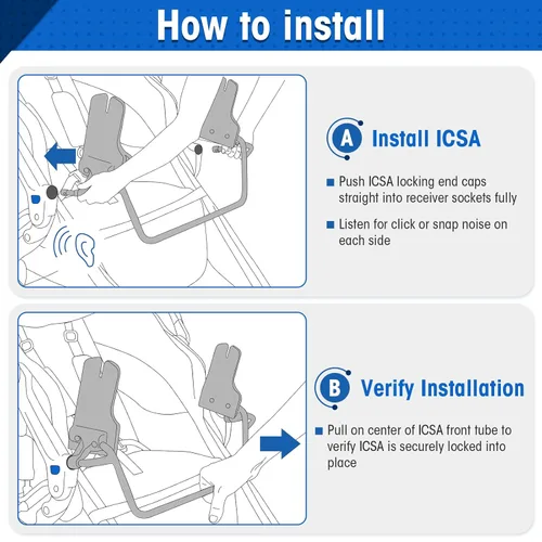 Miniatura 4 de Adaptador de cochecito para correr individual para asientos de automóvil Graco, adaptador de asiento de automóvil Baby Trend para la mayoría