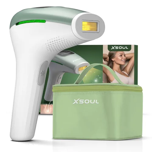 Xsoul Depilación láser IPL, removedor de vello sin dolor para mujeres y hombres, ideal para axilas, piernas, cara y bikini, reducción de vello de