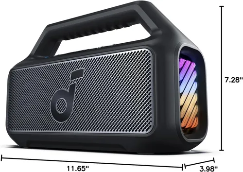 Miniatura 8 de Soundcore Boom 2 de Anker, altavoz para exteriores, 80 W, subwoofer, BassUp 2.0, tiempo de reproducción de 24 horas, IPX7 impermeable, flotante