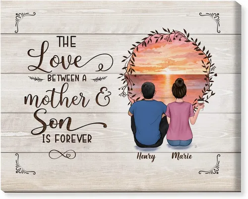 Miniatura 16 de Gossby Lienzo personalizado envuelto para mamá – El amor entre madre e hija es para siempre – Regalo personalizado con nombres de avatares – Regalo