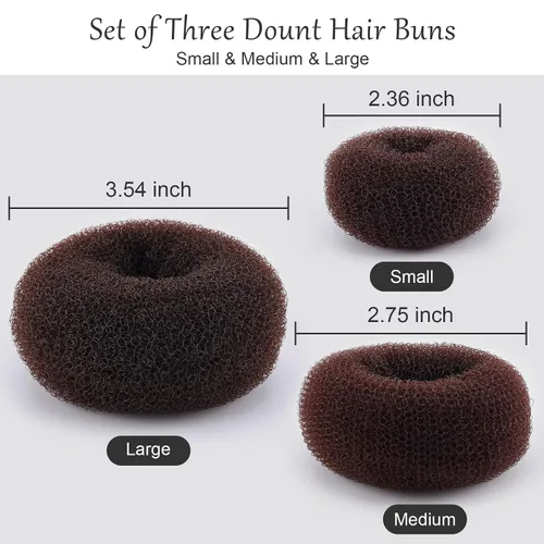 Miniatura 2 de HOFASON Accesorios para hacer bollos – 12 piezas de donas de anillo pequeño para estilo de moño de ballet, moldeadores de calcetines para niños