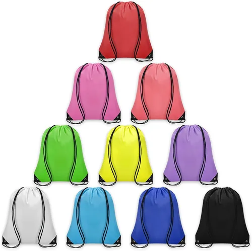Mochila con cordón a granel Cinch Sackpack Bolsas con cordón de nailon para viaje de fiesta de gimnasio, Varios colores, Mediana