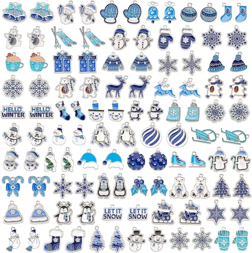 Miniatura 23 de SANNIX 110 piezas 55 pares de dijes de Halloween esmaltados dorados para Halloween, aretes, pulseras, collares, manualidades