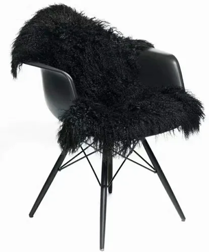 Alfombra tibetana genuina, piel de oveja de cordero mongol, funda para silla con decoración gruesa súper esponjosa para dormitorio, sala de estar,