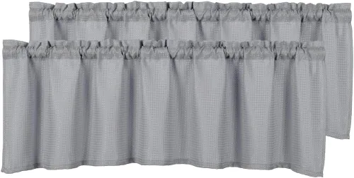Miniatura 16 de Cortinas de baño gris de Home Queen con textura gofre para ventana de cocina pequeña, repelente al agua, bolsillo de barra, corta, 61 cm x 61 cm