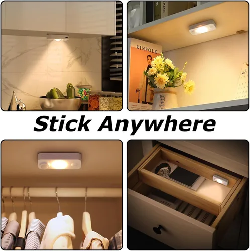 Miniatura 7 de NIEGNOWOO Luces LED con sensor de movimiento en forma de disco, recargables, luces de gabinete, se adhieren, luz nocturna LED inalámbrica