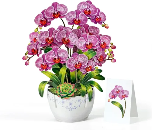 Miniatura 11 de CUTPOPUP - Tarjetas de cumpleaños emergentes de pavo real para mujer, tarjeta de felicitación de flores de cumpleaños 3D para su esposa, madre