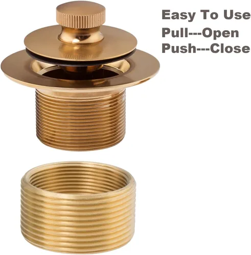 Miniatura 4 de Artiwell Push & Lock - Juego de molduras para bañera con placa frontal de desbordamiento de un solo orificio, kit de conversión de bañera con barra