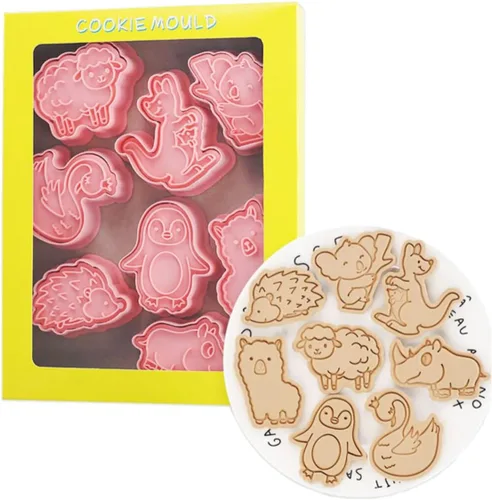 Miniatura 26 de Juego de 8 moldes de galletas de astronauta para hornear, moldes de galletas alienígenas, juego de moldes de galletas de meteoritos y herramientas