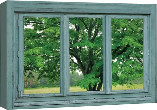 Miniatura 43 de Cuadro decorativo con diseño de ventana moderna blanca con vista, de la marca Wall26®