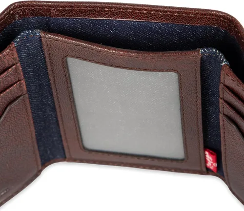 Miniatura 12 de Levi's Billetera triple para hombre, elegante y delgada, incluye ventana de identificación y tarjetero de crédito