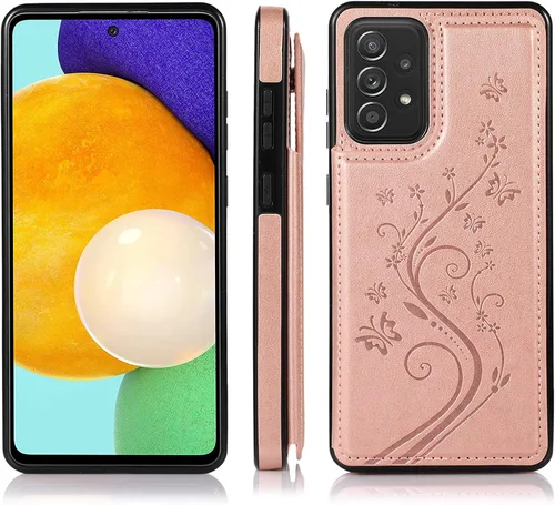 Miniatura 3 de Funda de teléfono para Samsung Galaxy A52 5G/4G con protector de pantalla de vidrio templado y tarjetero con soporte para tarjetero, soporte
