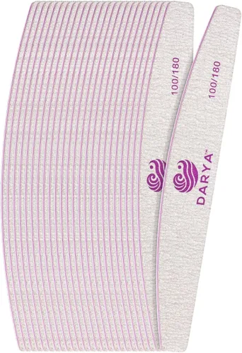 Miniatura 9 de DARYA Limas de uñas (12 piezas) de doble cara de grano 100/180 para uñas acrílicas, lima de uñas naturales, duraderas, lavables, lima de uñas