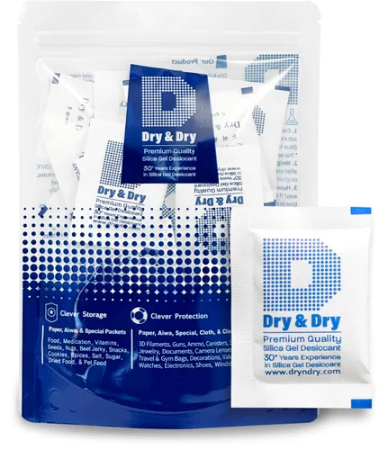 Miniatura 24 de Dry & Dry 0.04 oz [50 paquetes] Paquetes de gel de sílice desecantes, paquetes de sílice - Paquetes de gel de sílice recargable, paquetes