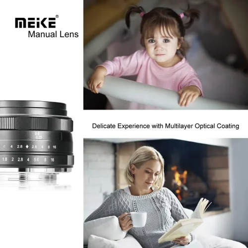 Miniatura 6 de Meike Lente de enfoque manual de gran apertura F1.8 APS-C de 0.984 in compatible con cámaras sin espejo Sony E Mount NEX 3 3N 5 NEX 5T NEX 6 7 A6400
