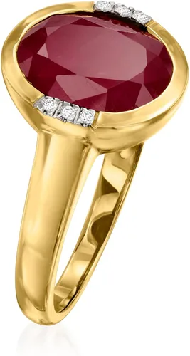 Miniatura 3 de Ross-Simons Anillo de rubí de 5.00 quilates con detalles de diamantes en oro amarillo de 14 quilates