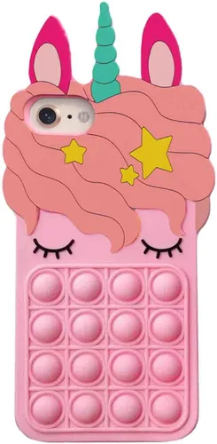 Miniatura 13 de Pop Case para iPhone 12/12 Pro, Funda de silicona con burbujas de gato negro afortunado de dibujos animados, brillo, estrellas, burbujas de arena
