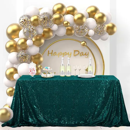 Miniatura 17 de Mantel de lentejuelas color verde hierba de 50 x 80 pulgadas, mantel de mesa con purpurina, secuencia brillante para decoración de mesa de Acción