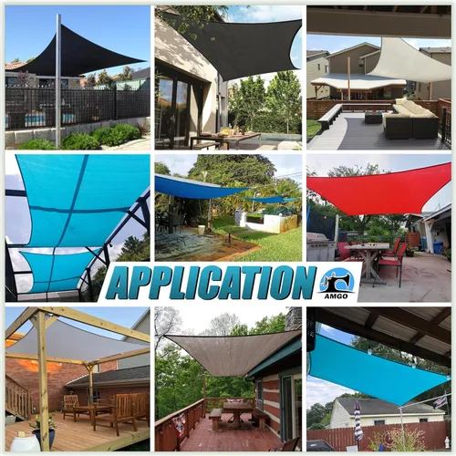 Miniatura 4 de Amgo Toldo rectangular gris de 10 x 16 pies, UPF50+ AGTAPR1016, 95% de bloqueo UV, permeable al agua y al aire, comercial y residencial, 3 años