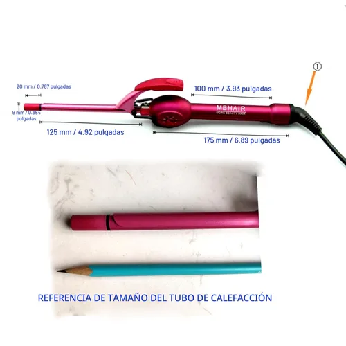 Miniatura 2 de MBHAIR - Rizador de cabello de 9 mm con varita delgada, rizador pequeño de 3/8 pulgadas de barril delgado de cerámica Super Tourmaline profesional