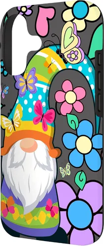 Miniatura 2 de Floral Daisy Flower Pattern with Butterflies Funny Gnome Case for iPhone 17