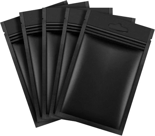Miniatura 8 de 200 piezas de bolsas Mylar Zip Lock. Bolsas de papel de aluminio, plano metálico Mylar Foil plano, bolsas ZipLock de almacenamiento de alimentos.