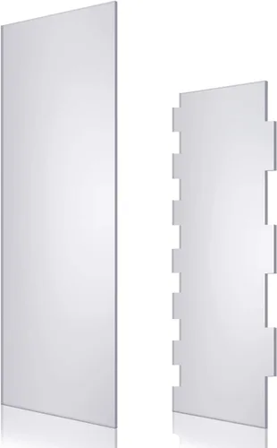 Juego de 2 rascadores de acrílico transparente grande para tartas de 9.5 pulgadas, 12 pulgadas, raspador de glaseado y peine de contorno de bordes