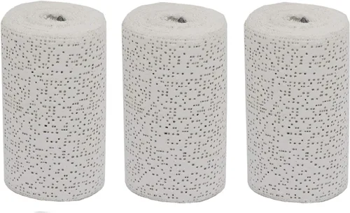 Paquete de 3 rollos de gasa de yeso blanco para proyectos de arte, molde de vientre, fabricación de máscaras, esculturas, moldes corporales,