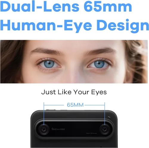 Miniatura 4 de KanDao QooCam EGO - Cámara 3D VR con Visor Integrado, Fotos de 24MP/8K Videos de 4K 60FPS con Visualización Instantánea 3D Estereoscópica, Negro