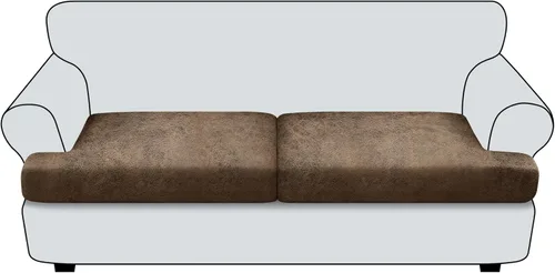 Miniatura 22 de Funda de cojín para sofá con aspecto de cuero, 1 unidad, elástica, para sala de estar, funda de cojín individual para sofá, protector de asiento