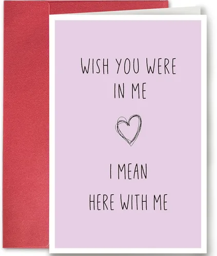 SuperShunhu Tarjeta de San Valentín de Miss You, tarjeta de relación de larga distancia, tarjeta traviesa del día de San Valentín para él y ella,