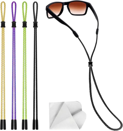 Miniatura 9 de BILIONE Correas trenzadas fluorescentes para lentes de sol, soporte para gafas de sol alrededor del cuello para hombres, mujeres y niños, cadena