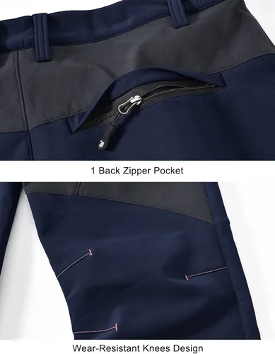 Miniatura 5 de TBMPOY Pantalones de senderismo para hombre, impermeables, con forro polar, para nieve, esquí, con aislamiento y bolsillos con cremallera