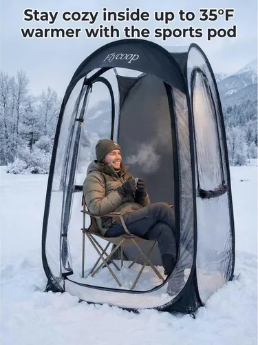 Miniatura 4 de Sports Tent Pop Up Shelter: Flycoop 37" L x 37" W x 63" H Weather Sports Pod for 1 Person Shelter in Winter Portable Camping Tents Outdoor Cold