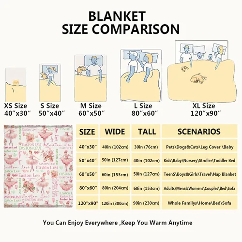 Miniatura 4 de Manta de Bebé Personalizada Danza Manta Personalizada con Nombre Manta Suave de Franela para Niños Niñas Niños Pequeños Bebés Niños Recién Nacidos