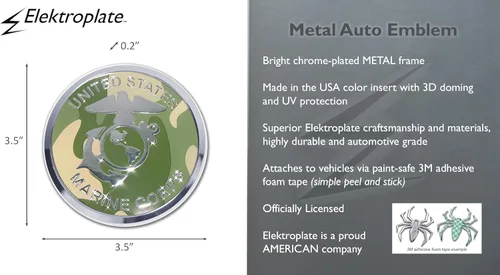 Miniatura 2 de Emblema de camuflaje cromado para automóvil de Marine Corps
