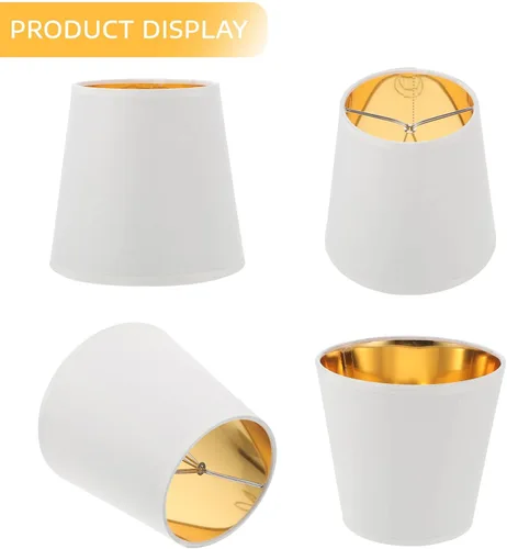 Miniatura 4 de Pantalla de lámpara con clip, pantalla de lámpara de mesa, mini decoración, pantalla de barril, pantalla rústica, marrón, escritorio, rejilla