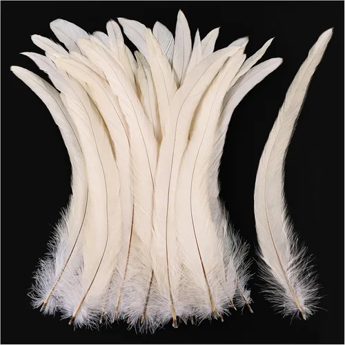 Miniatura 28 de iHUFeather Plumas de cola de gallo naturales, 50 plumas de cola de gallo de 10 a 12 pulgadas de largo, a granel para manualidades, disfraces