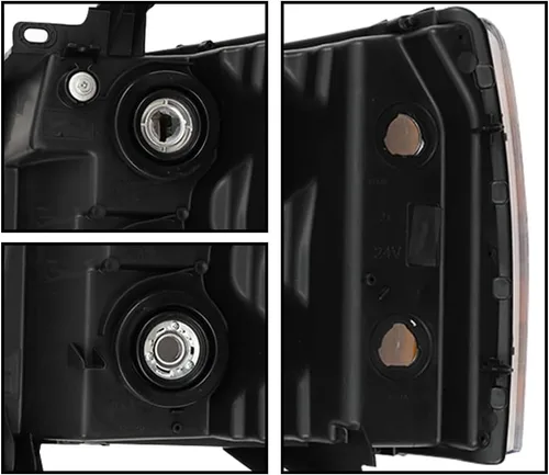 Miniatura 5 de ALLGOOD Conjunto de faros delanteros compatibles con Chevy Silverado 1500 2500 3500 2007-2014 izquierda y derecha carcasa negra esquina ámbar