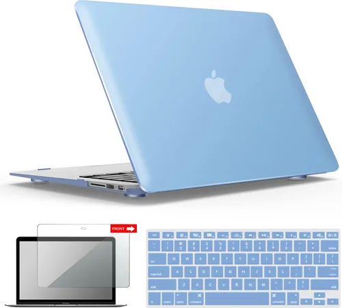 Miniatura 50 de iBenzer Carcasa rígida de plástico con superficie suave 3 en 1 y cubierta para teclado y protector de visualización para MacBook Air, Negro