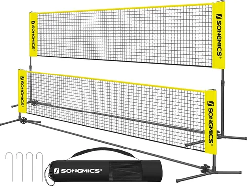 SONGMICS - Red de bádminton ajustable en altura, red de voleibol, red de pickleball para tenis junior, niños, cancha interior y exterior, red