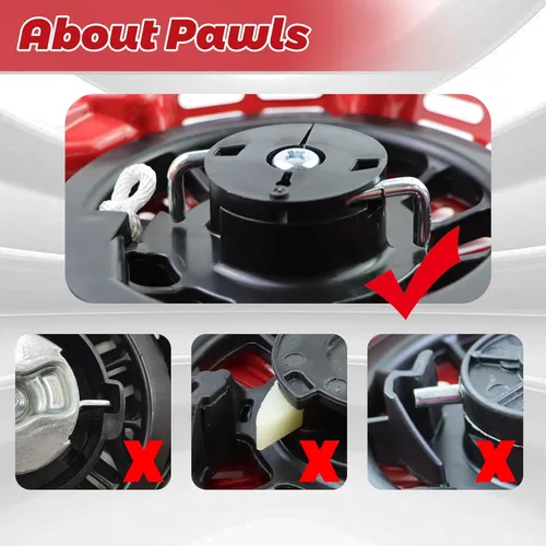 Miniatura 5 de WOTIAN Conjunto de arranque GX160 compatible con Honda GX120 GX200 5.5HP 6.5HP Piezas de repuesto del motor 28400-Z4M-306ZB 27400-Z1T-702 Arrancador