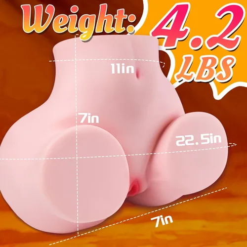Miniatura 2 de Muñeca sexual masculina masturbador para hombres, 4.2 libras de bolsillo, coño, culo, juguetes sexuales para adultos con vaginal y anal realistas